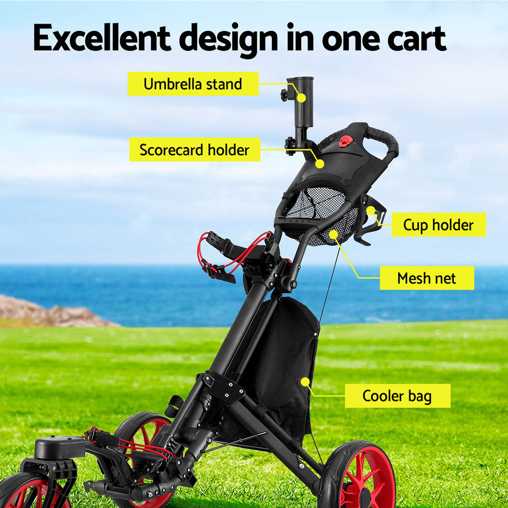 Everfit Foldable Golf Buggy Trolley