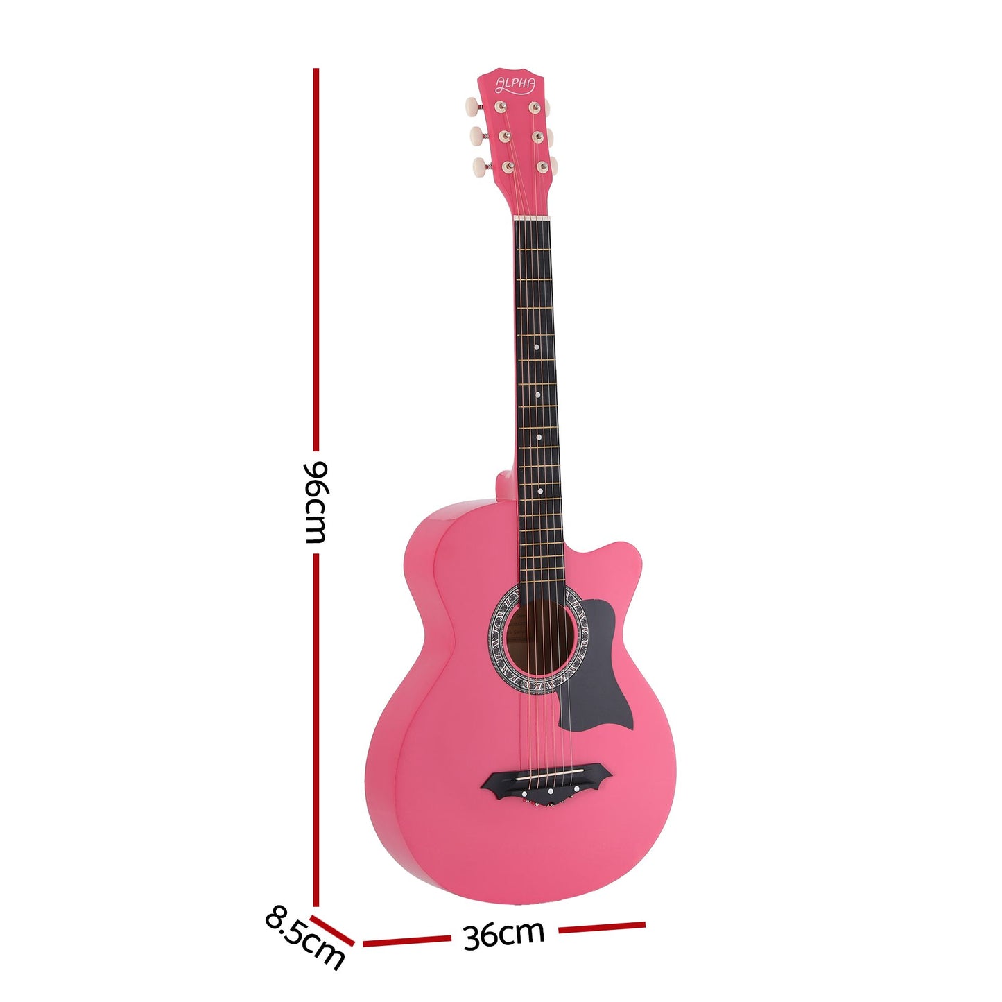 Alpha 38-inch Acoustic Guitar - Pink