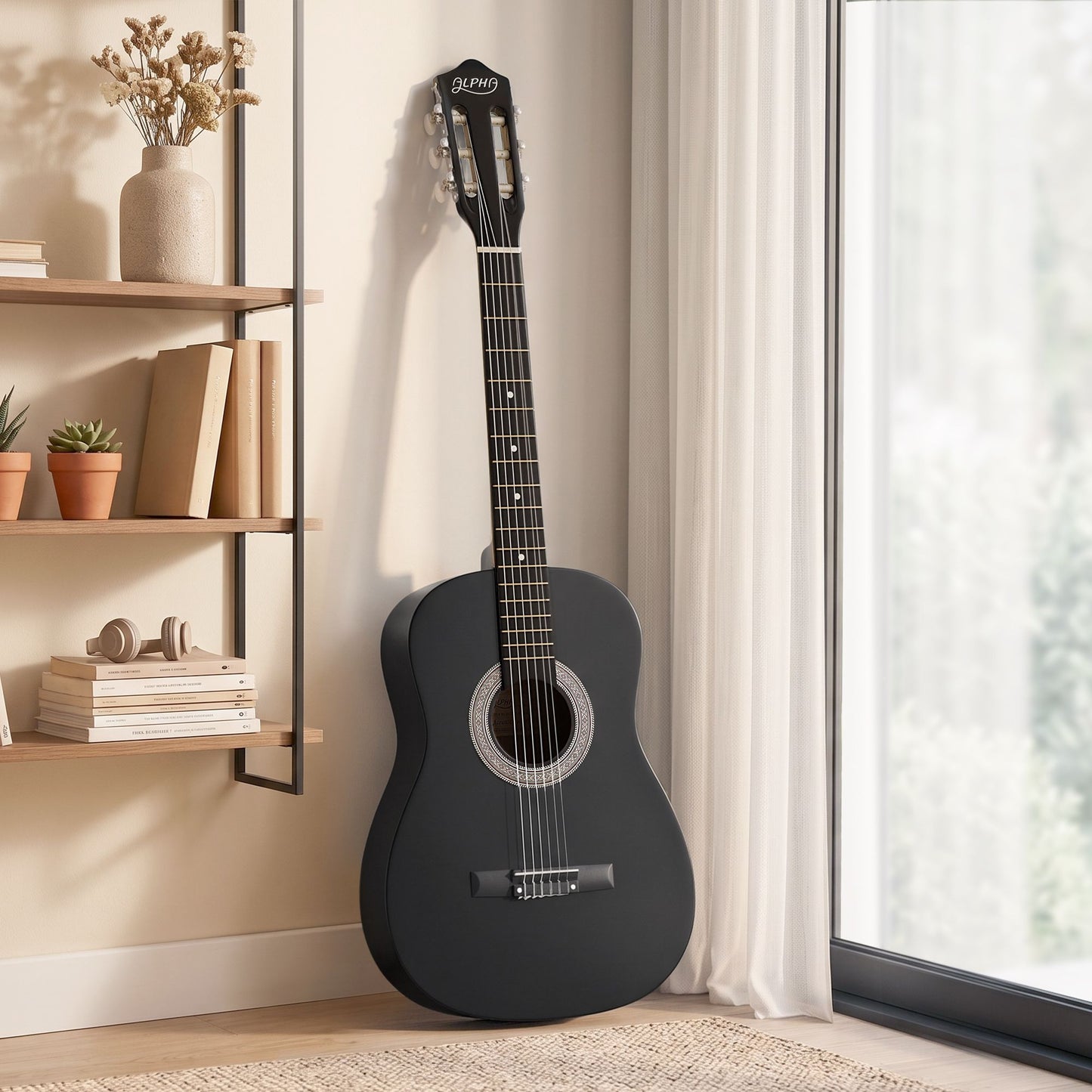 Alpha 38-inch Classical Guitar - Black