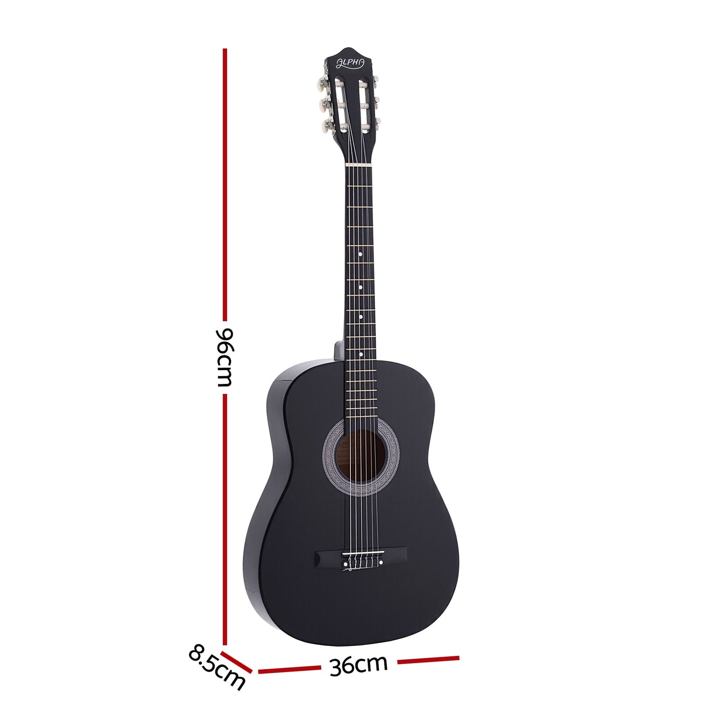 Alpha 38-inch Classical Guitar - Black