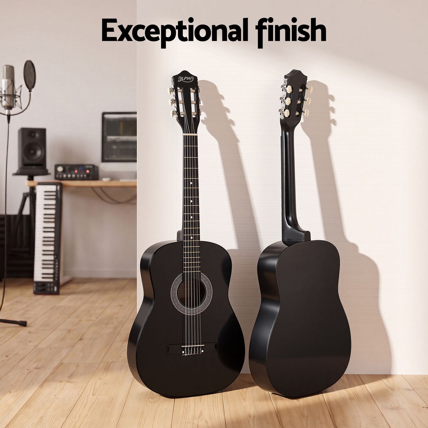 Alpha 38-inch Classical Guitar - Black