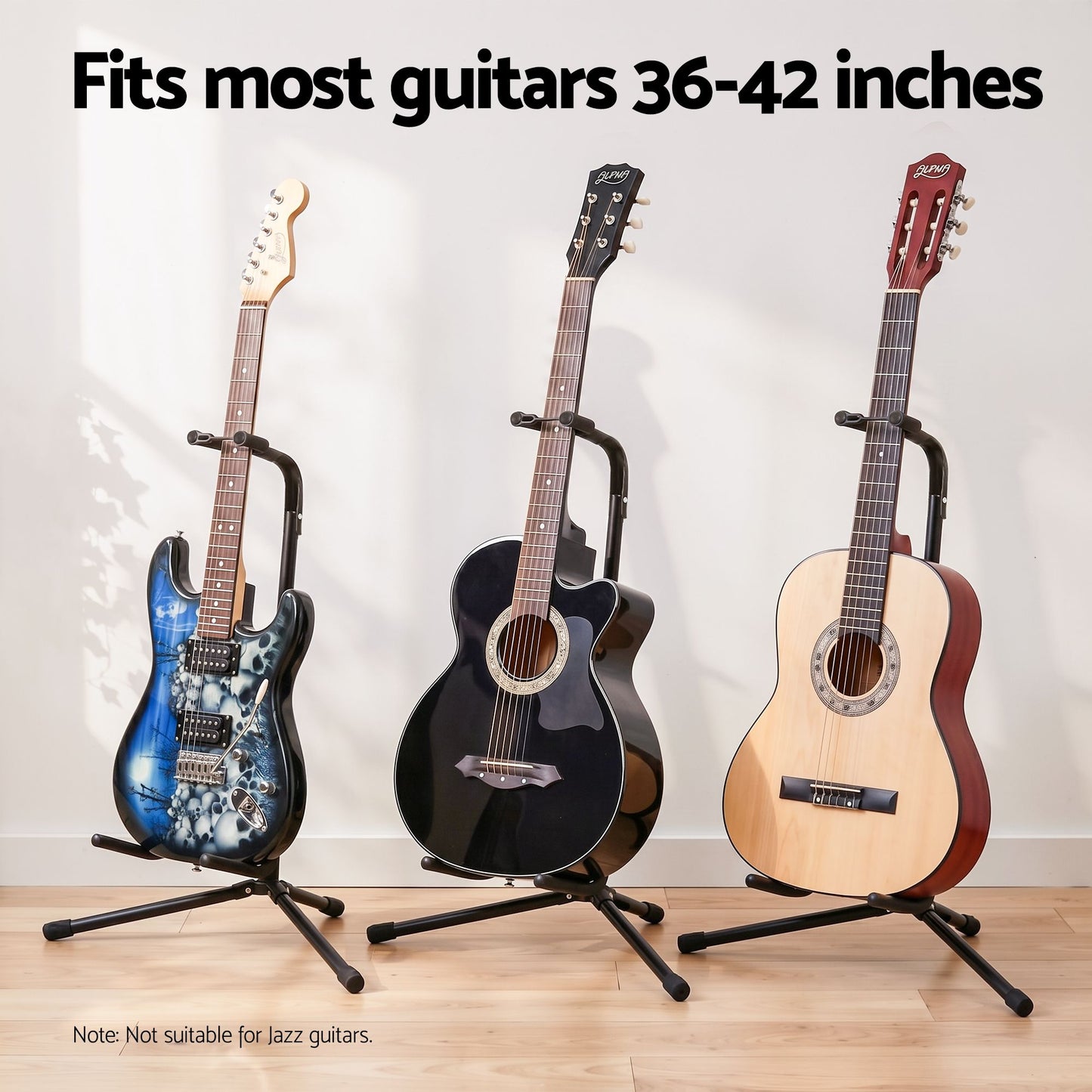 Alpha Adjustable Guitar Stand - Black