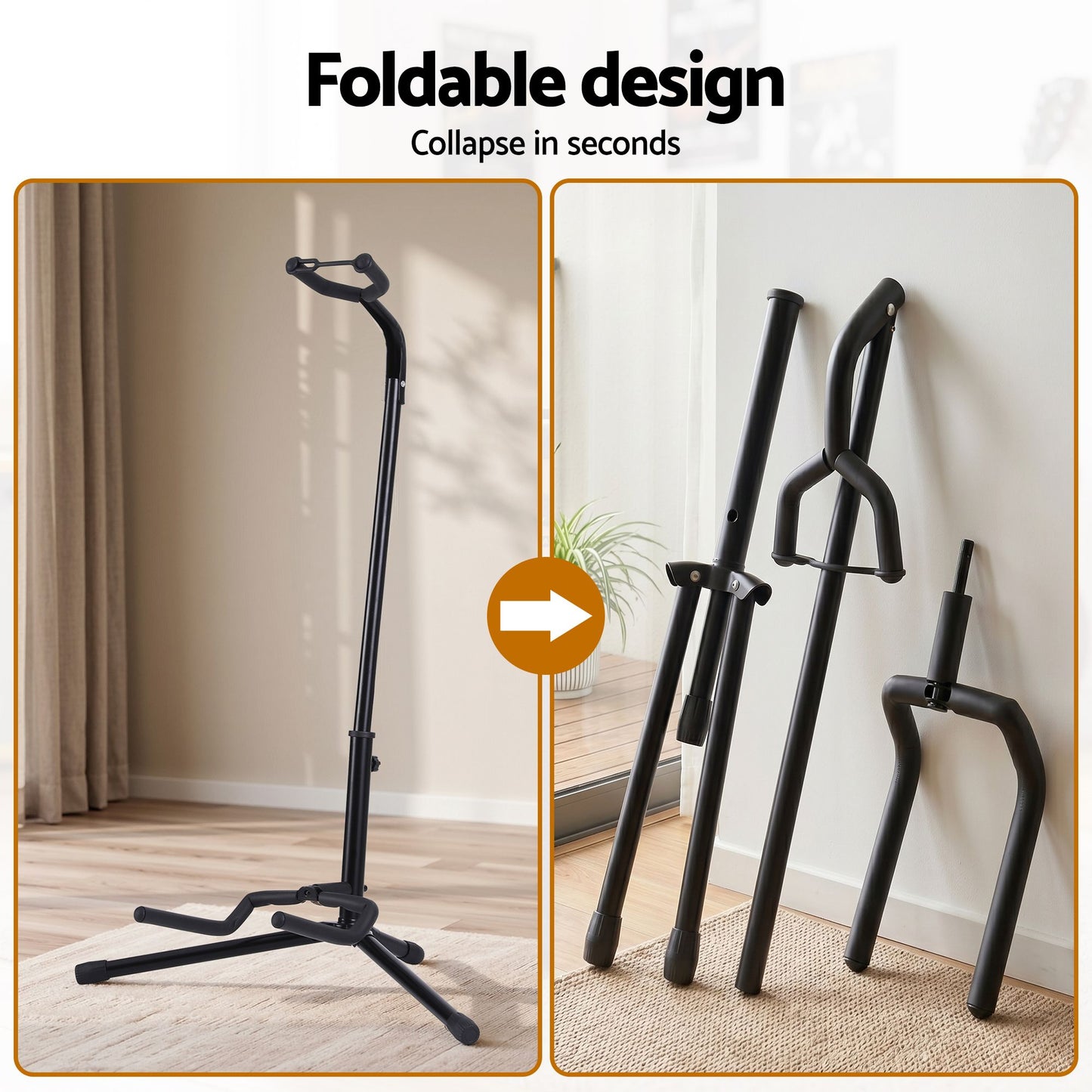 Alpha Adjustable Guitar Stand - Black