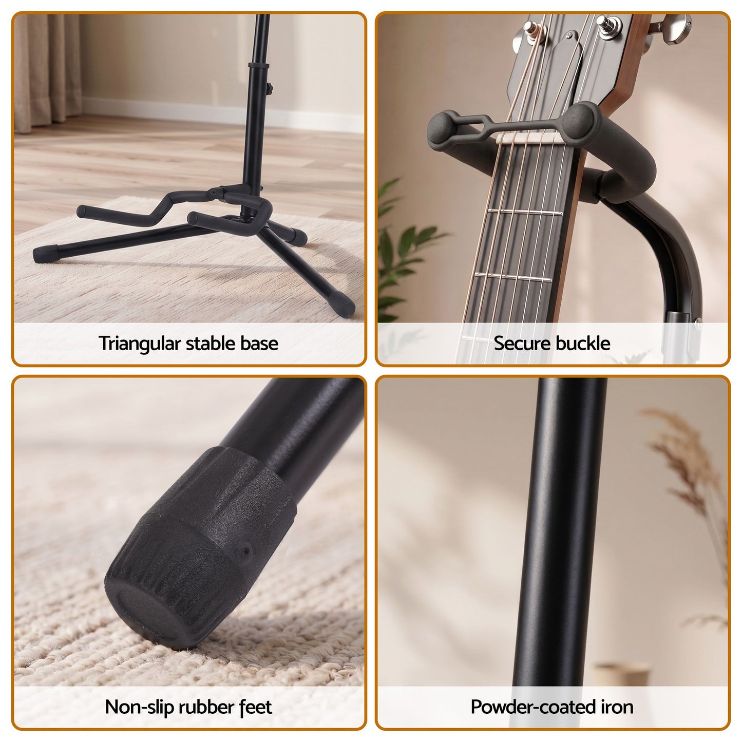 Alpha Adjustable Guitar Stand - Black