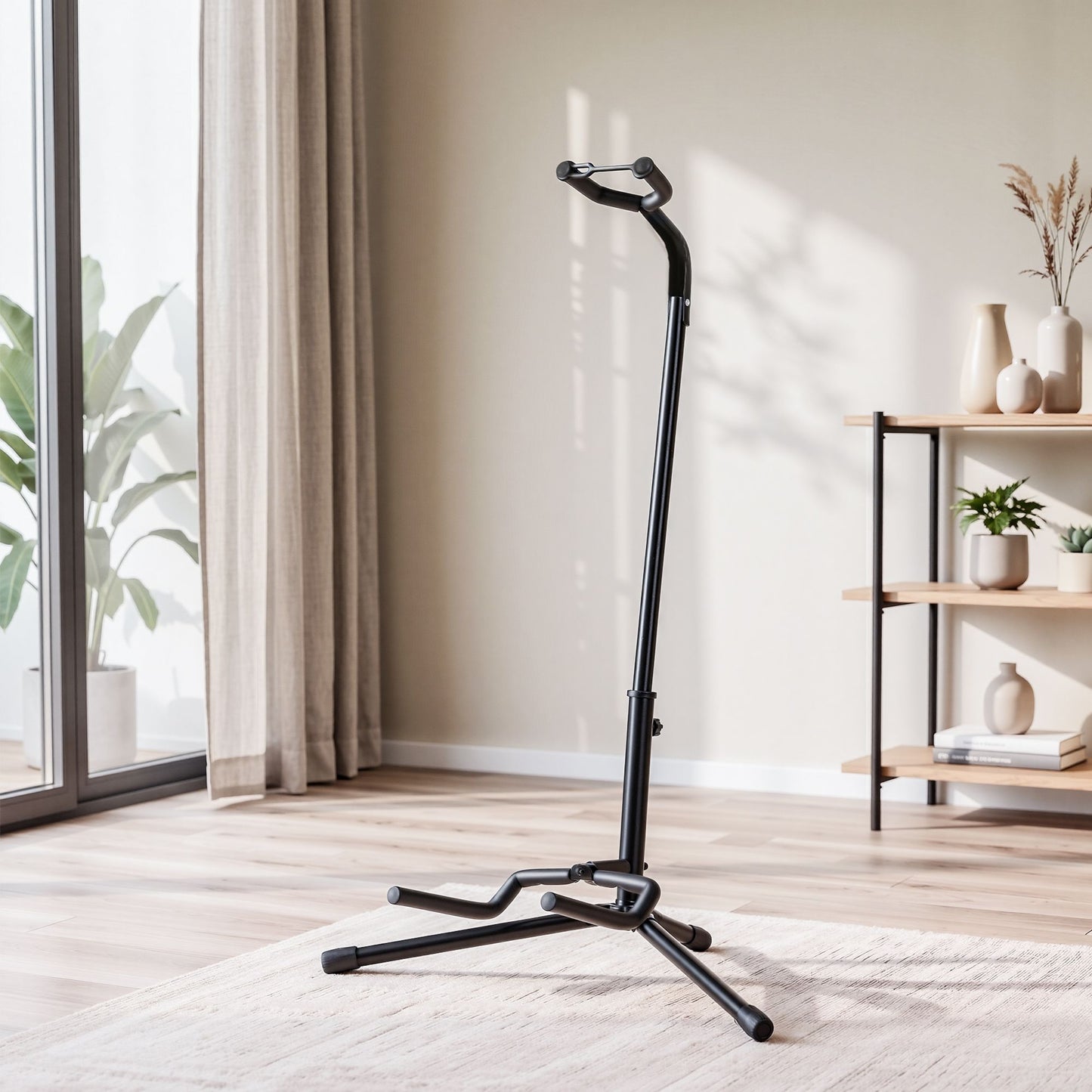 Alpha Adjustable Guitar Stand - Black