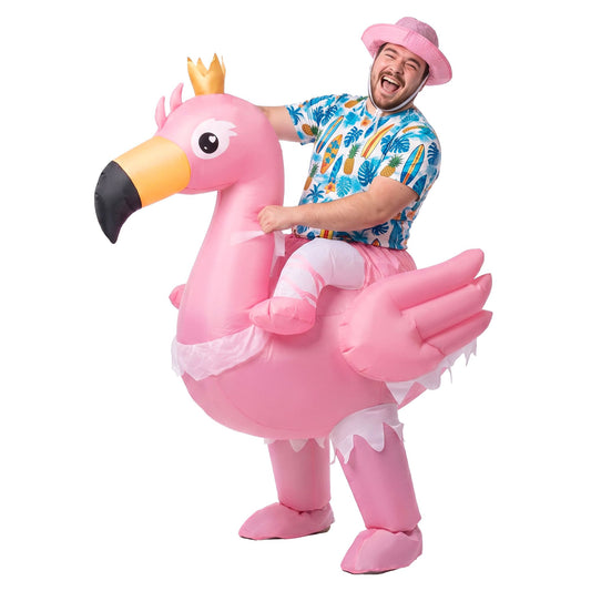 Inflatable Ride-On Flamingo Costume - Pink