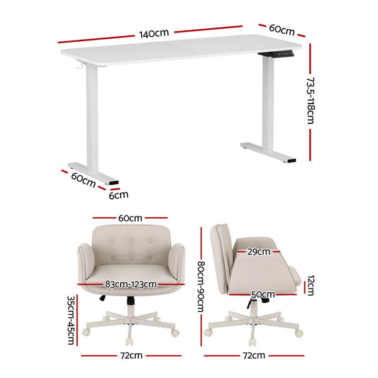 Artiss Criss Cross Chair & 140cm Standing Desk Set