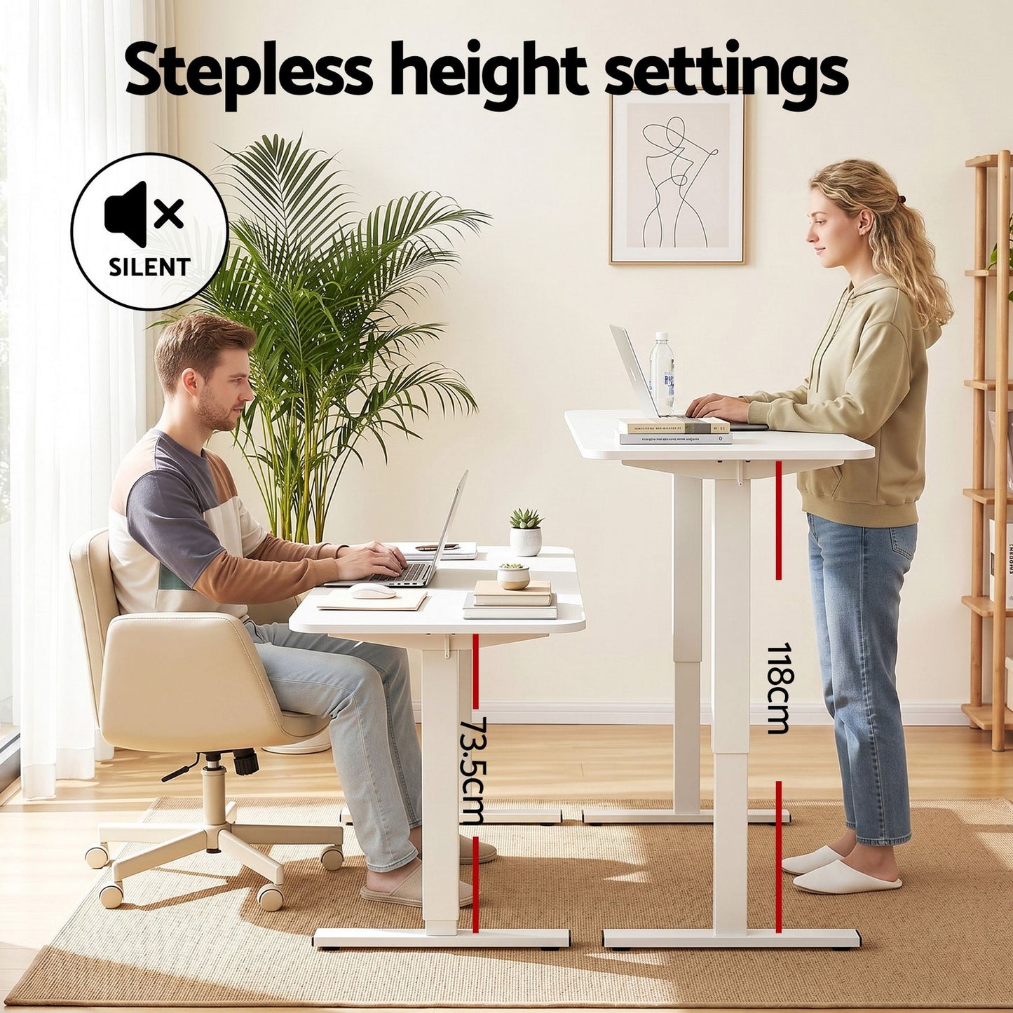 Artiss Criss Cross Chair & 140cm Standing Desk Set