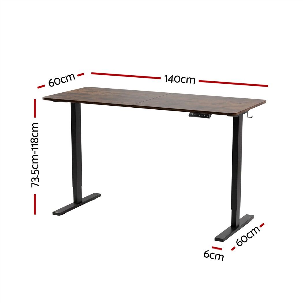 Artiss Height-Adjustable Standing Desk - Brown