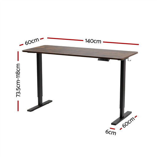 Artiss Height-Adjustable Standing Desk - Brown