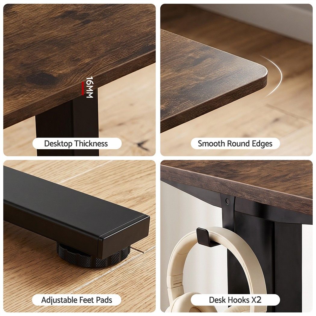Artiss Height-Adjustable Standing Desk - Brown
