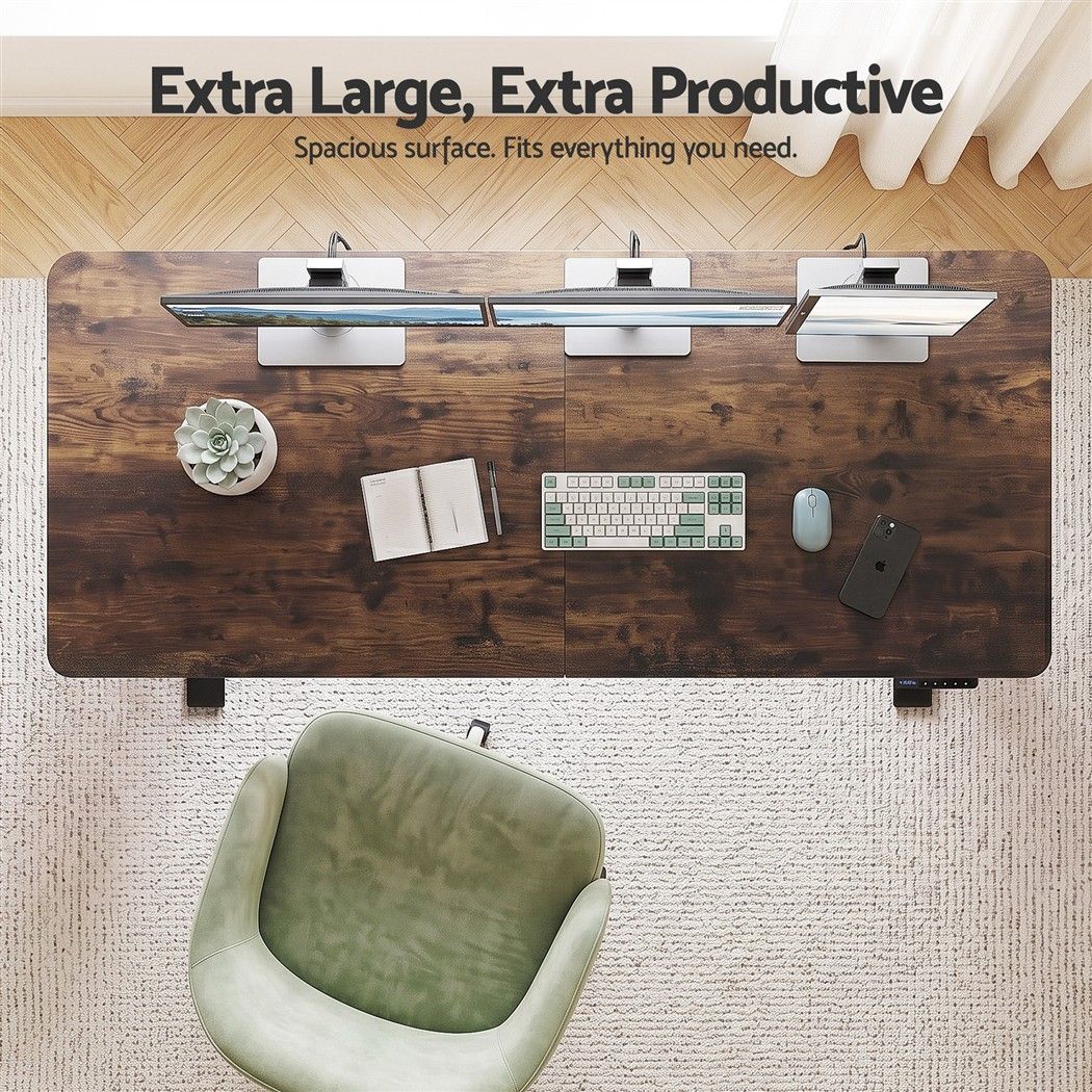 Artiss Height-Adjustable Standing Desk - Brown