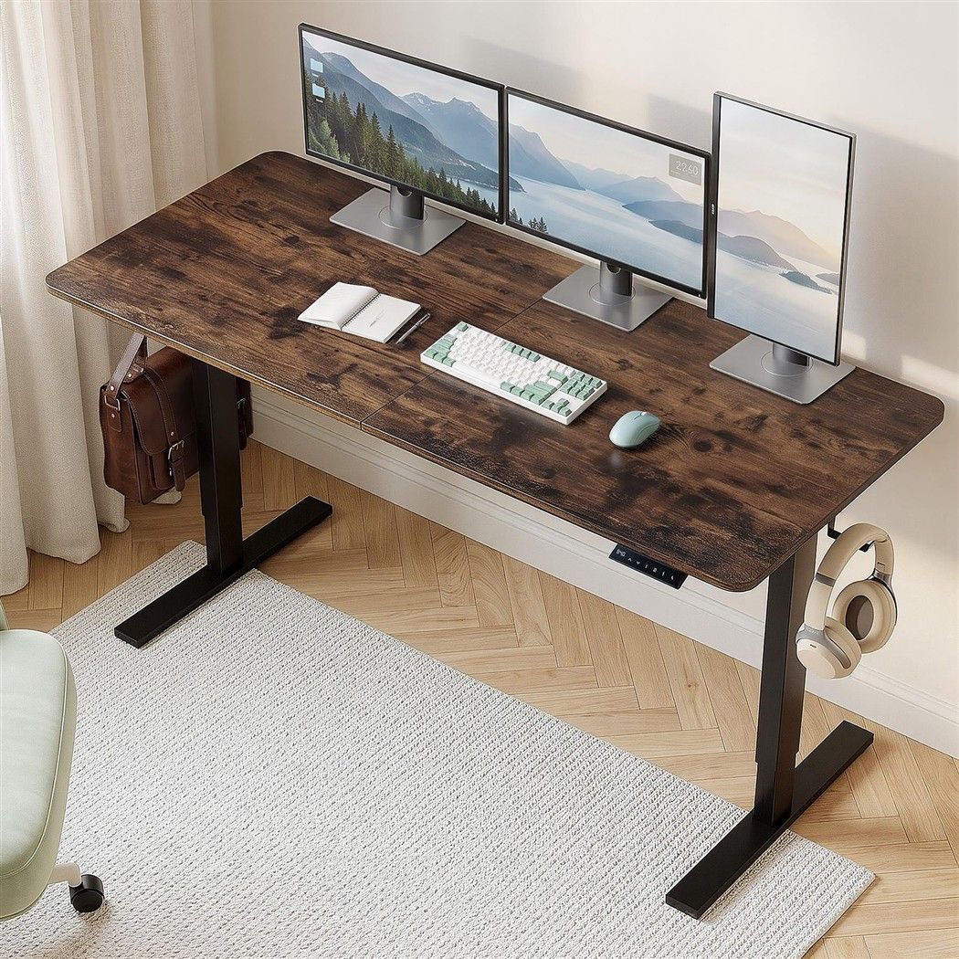 Artiss Height-Adjustable Standing Desk - Brown