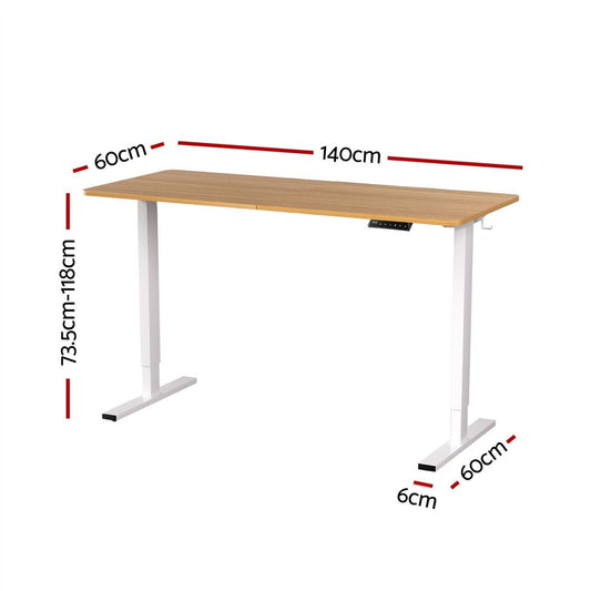 Artiss Height-Adjustable Standing Desk - Oak