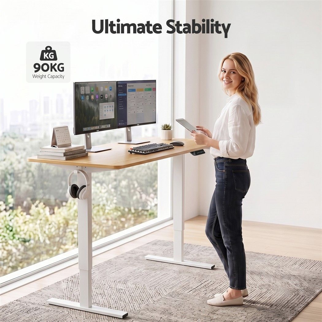 Artiss Height-Adjustable Standing Desk - Oak