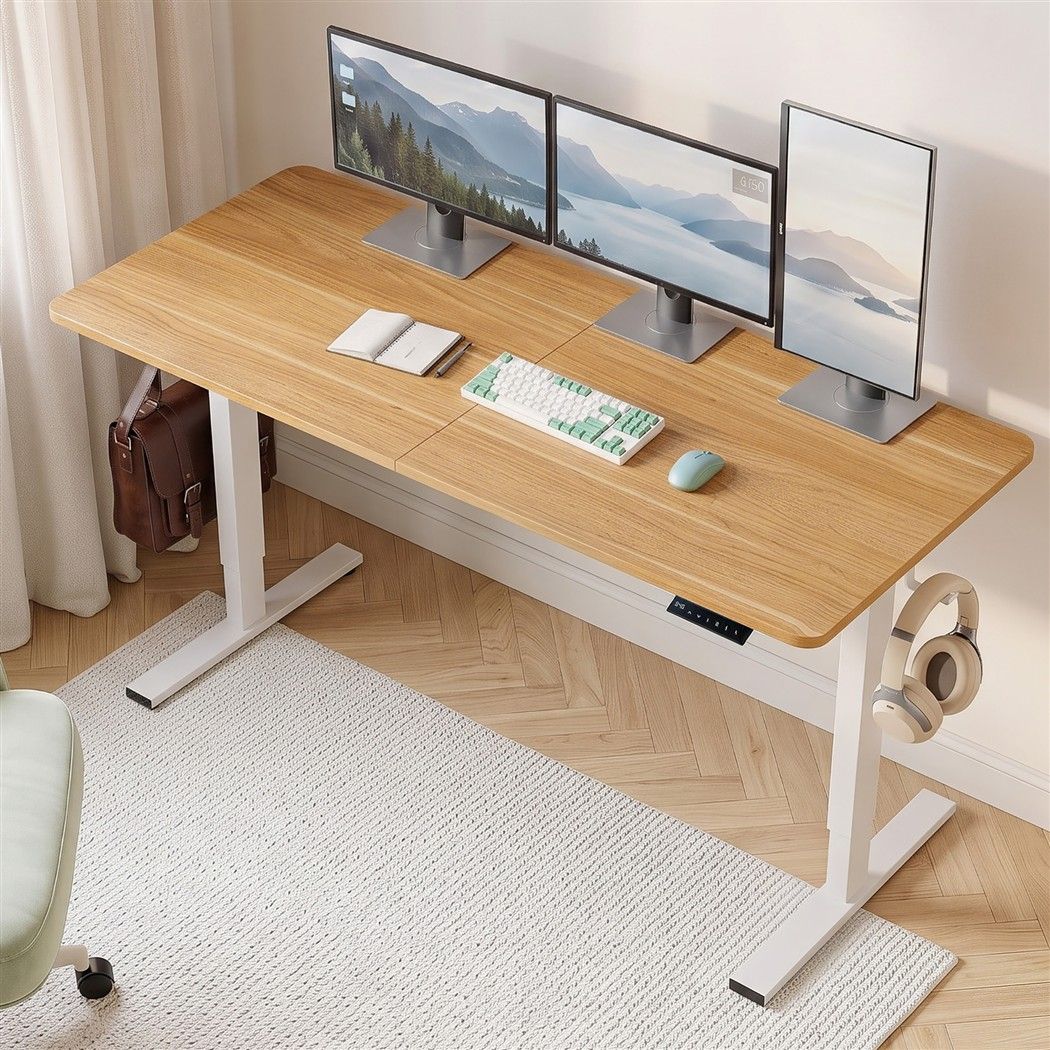 Artiss Height-Adjustable Standing Desk - Oak