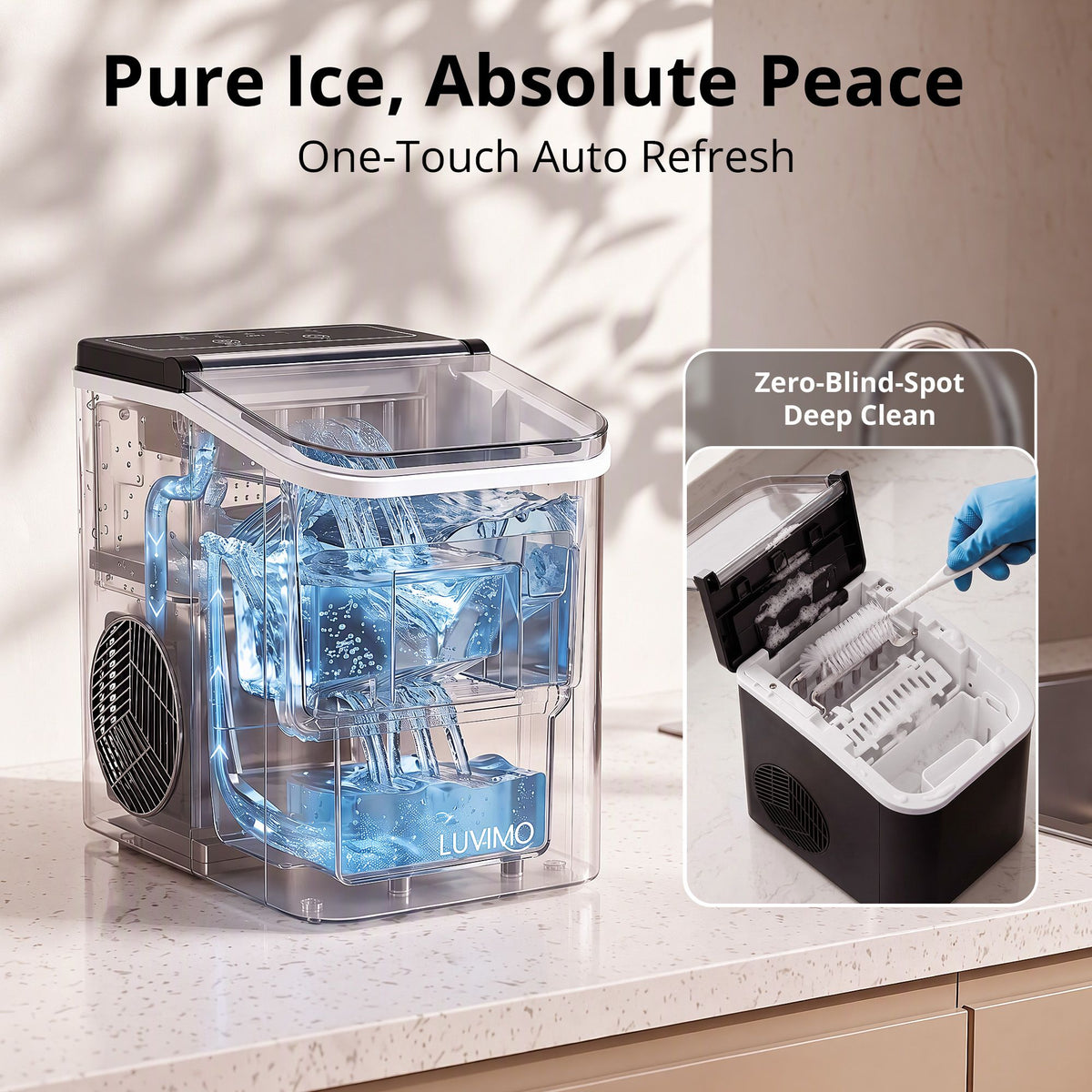 LUVIMO 12kg Ice Maker Machine - Black