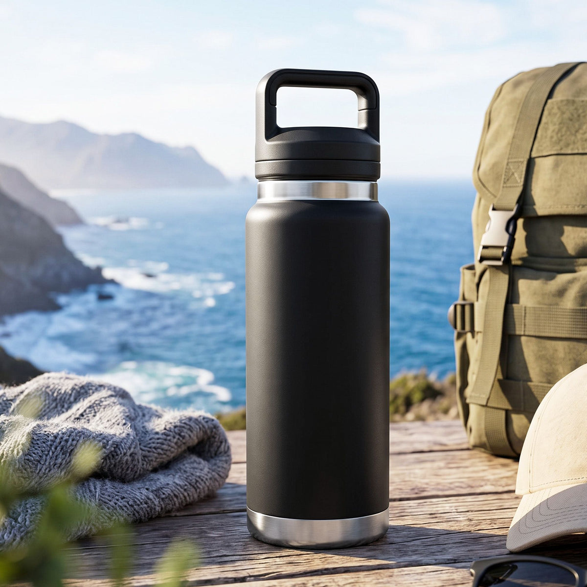 Everfit 750ml Insulated Stainless Steel Water Bottle - Black