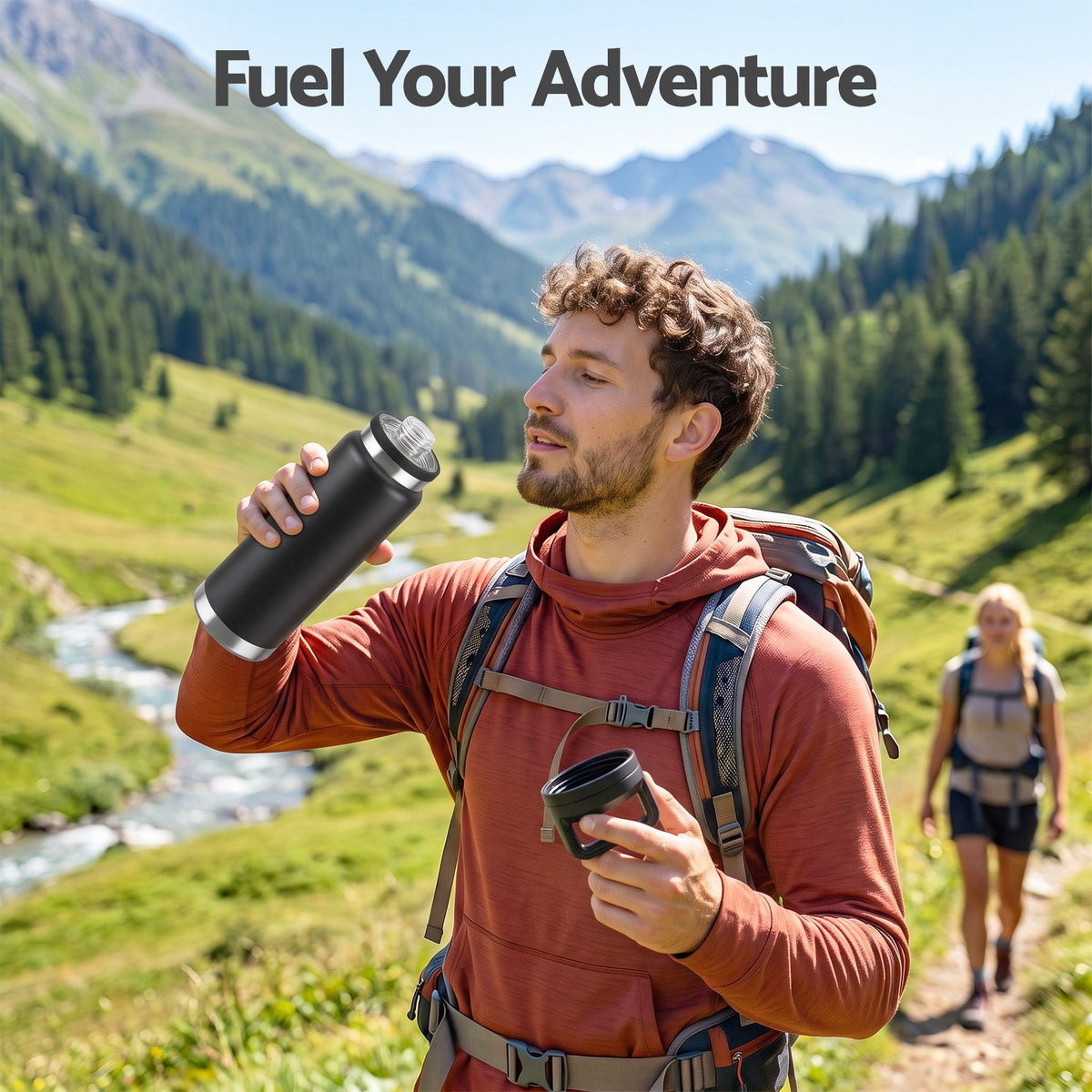 Everfit 750ml Insulated Stainless Steel Water Bottle - Black