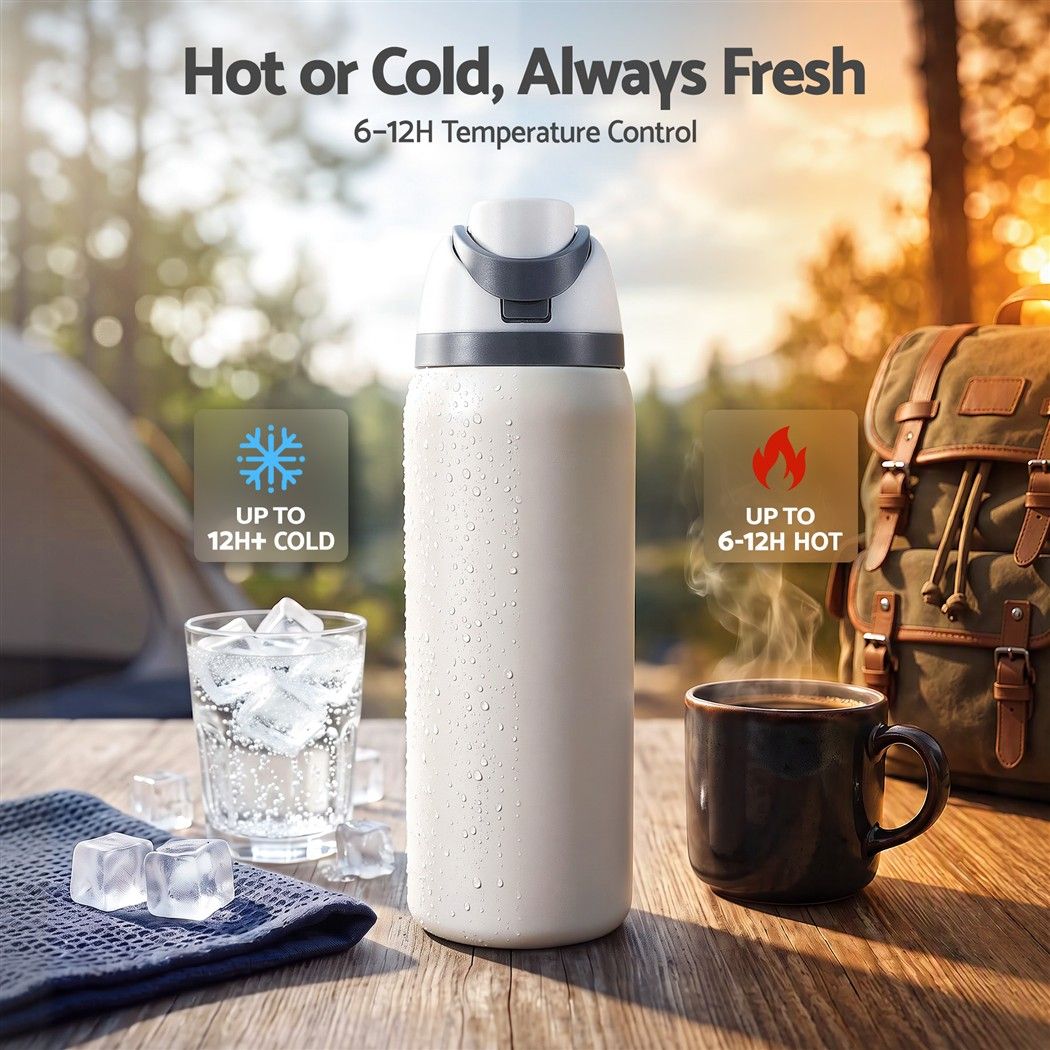 Everfit 950ML Insulated Water Bottle with Straw Stainless Steel Drink Bottle