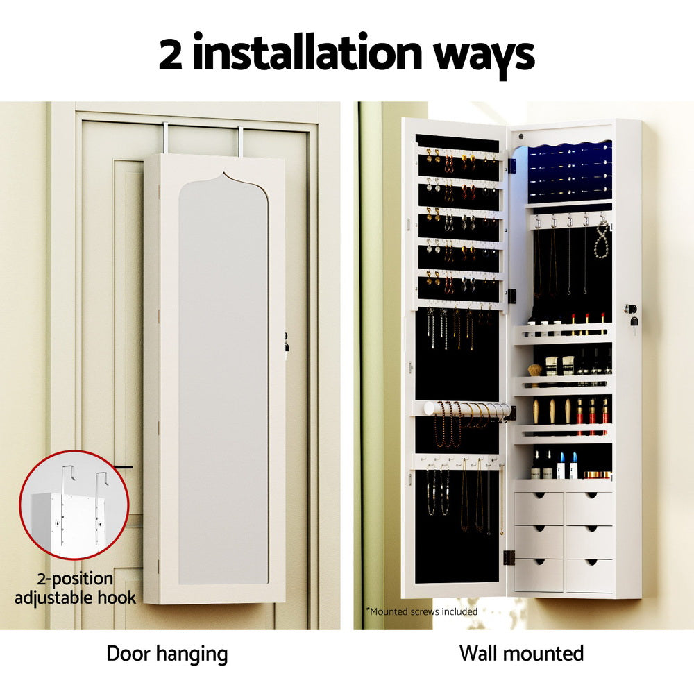 Artiss Jewellery Cabinet with LED Mirror
