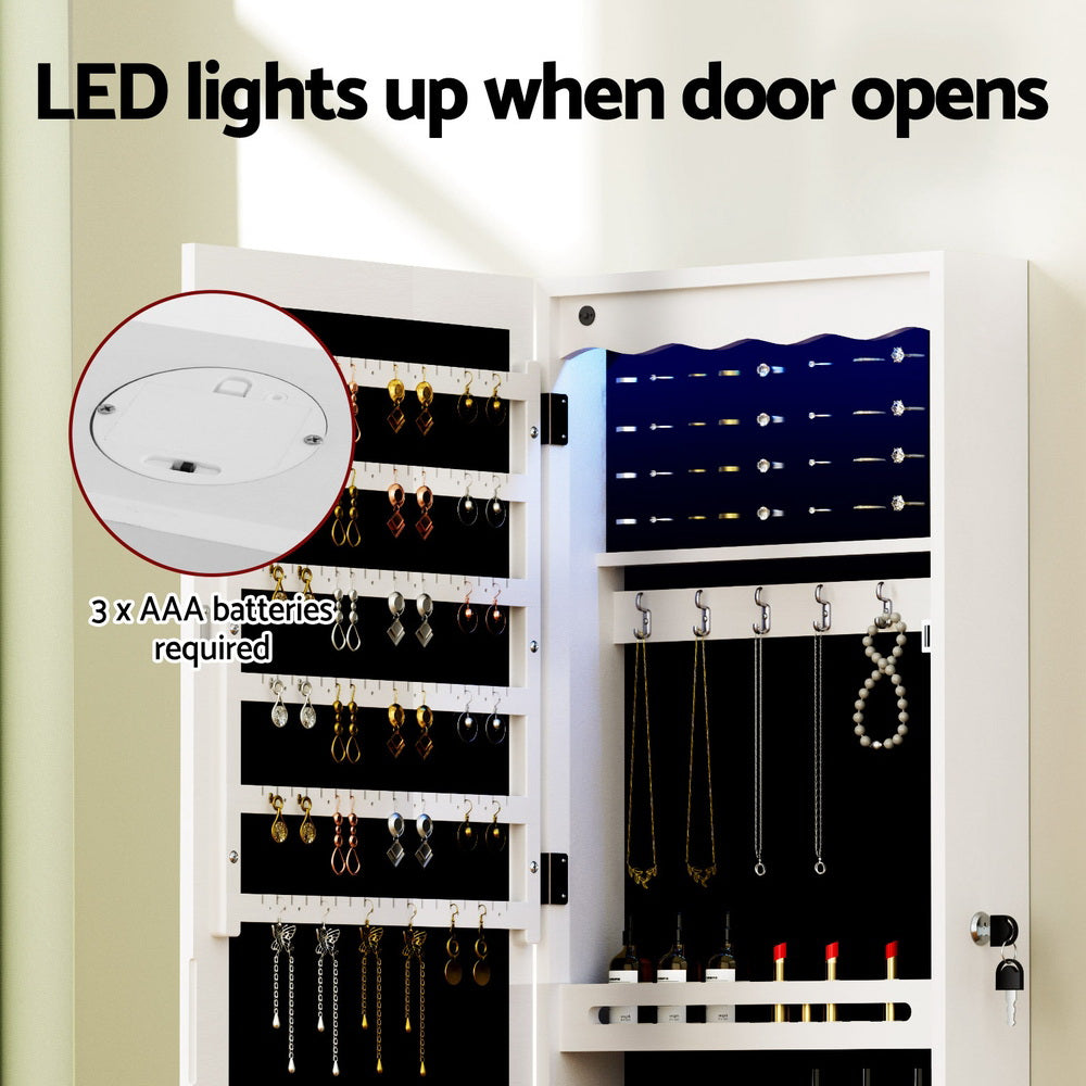 Artiss Jewellery Cabinet with LED Mirror