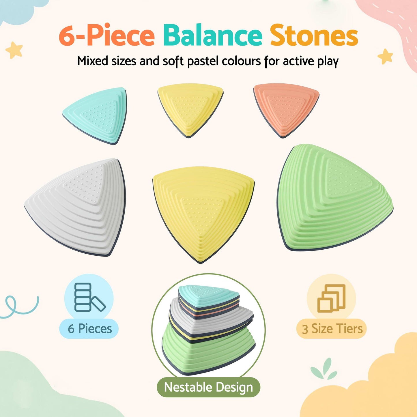 Keezi Stepping Stones - 6 Pack