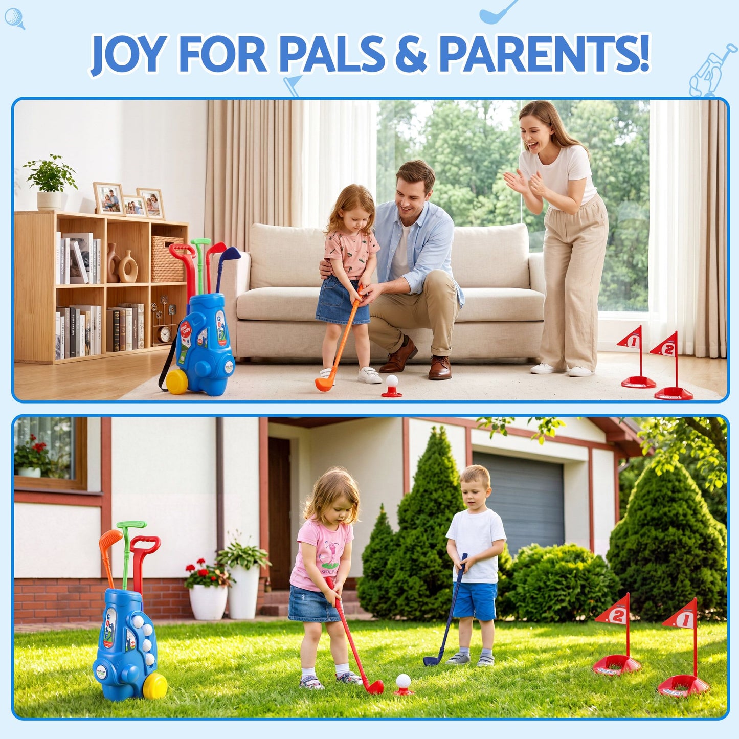 Keezi Kids Golf Set with Pull Cart
