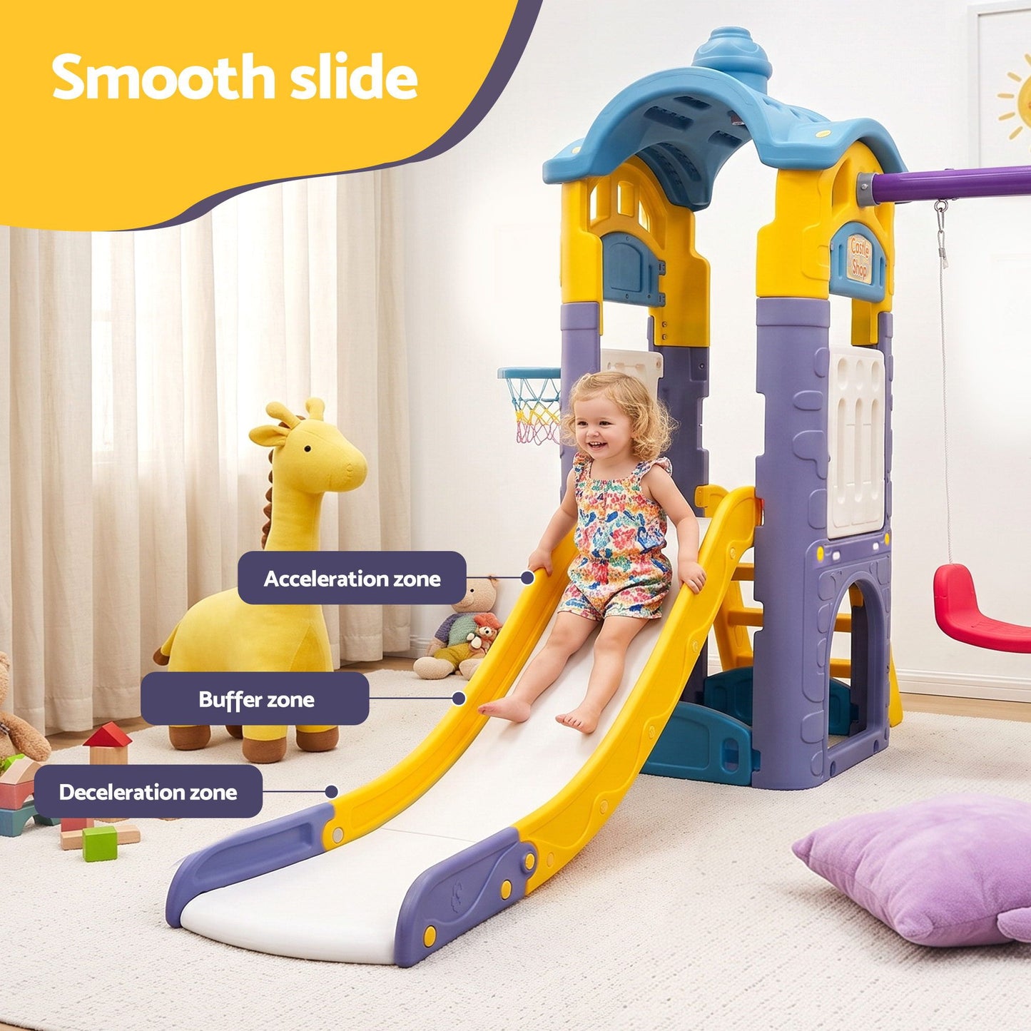 Keezi 4-in-1 Kids Swing & Slide Set