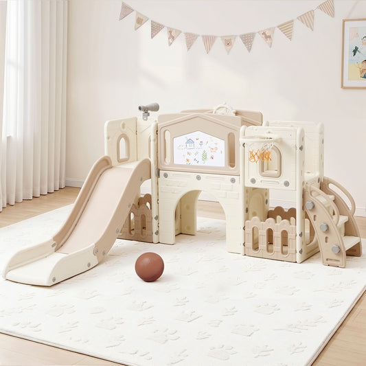 Keezi Beige Kids Slide Playset