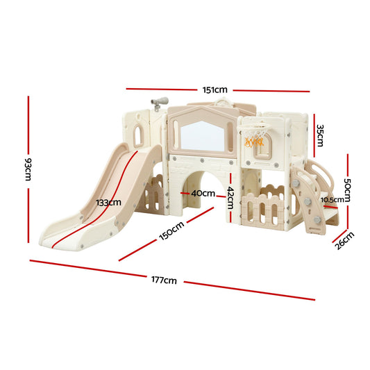 Keezi Beige Kids Slide Playset