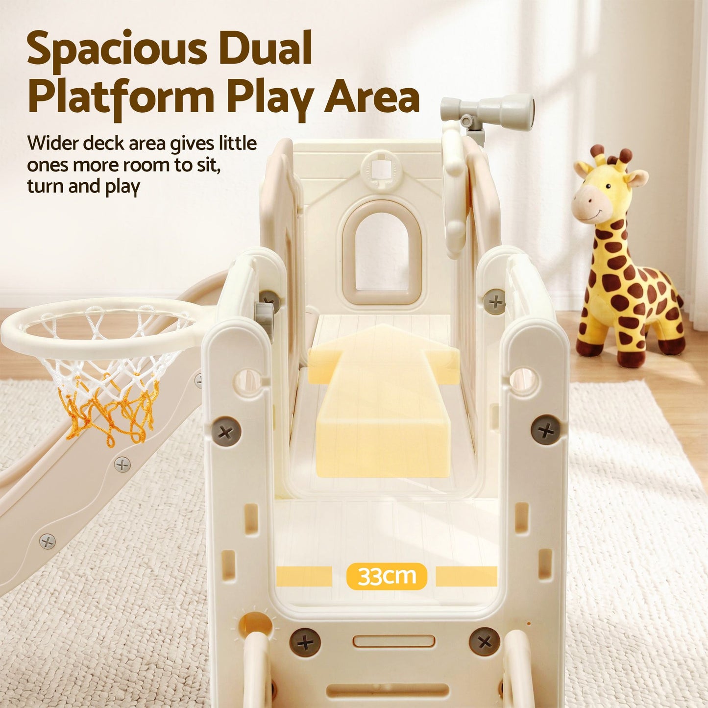 Keezi Beige Kids Slide Playset