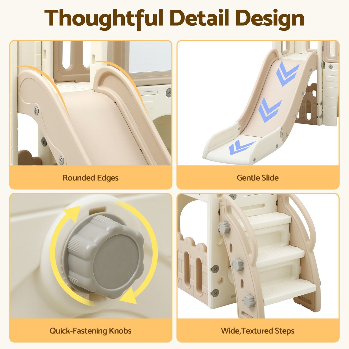 Keezi Beige Kids Slide Playset