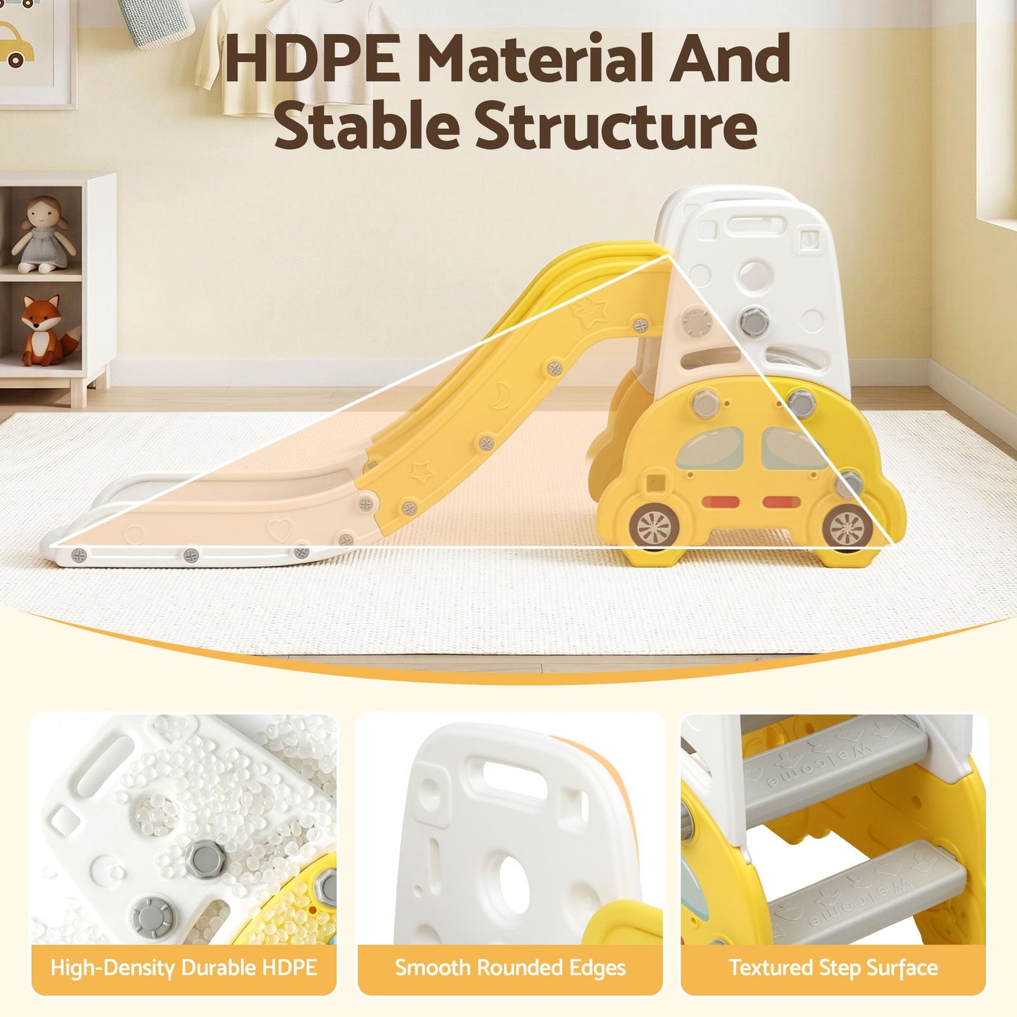 Keezi Kids Indoor Slide Playset - Yellow