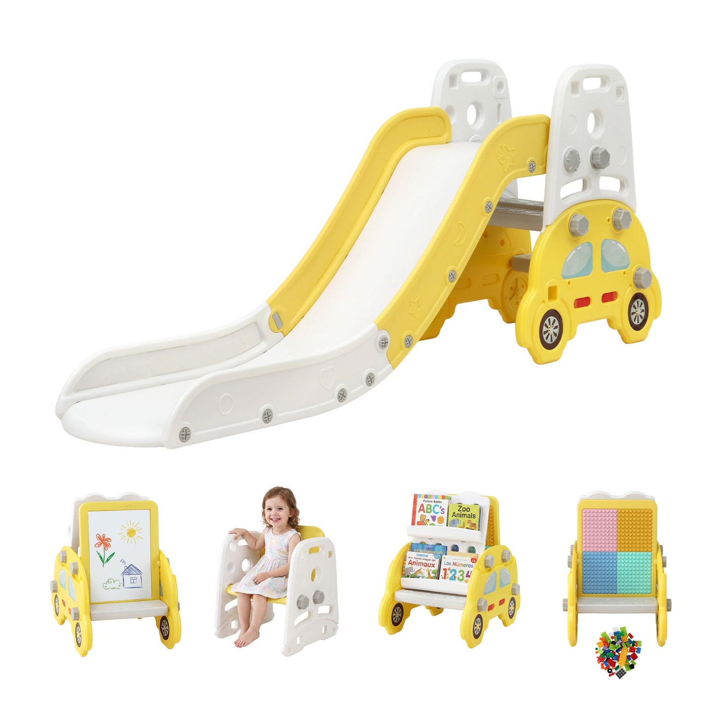 Keezi Kids Indoor Slide Playset - Yellow