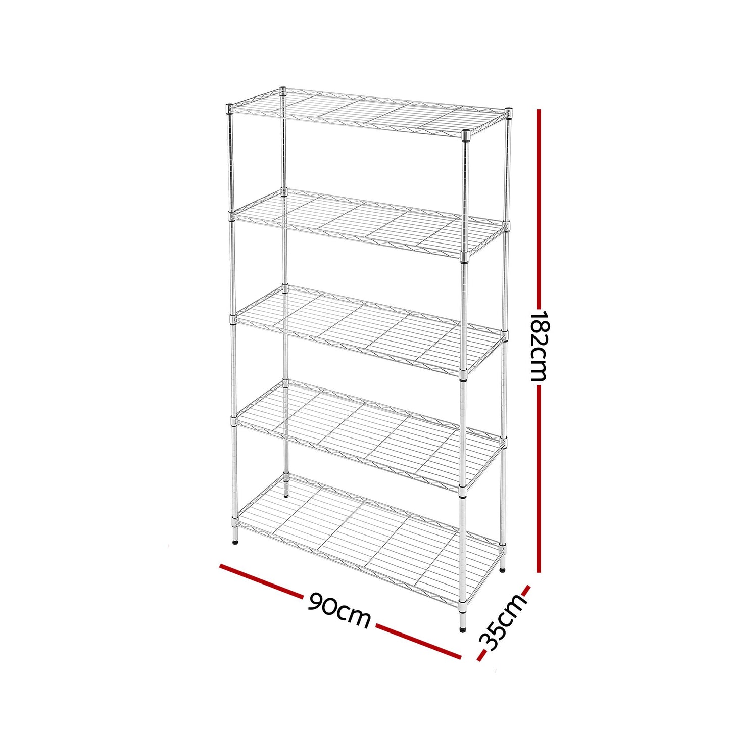 Artiss 5 Tier Kitchen Storage Rack - 90cm