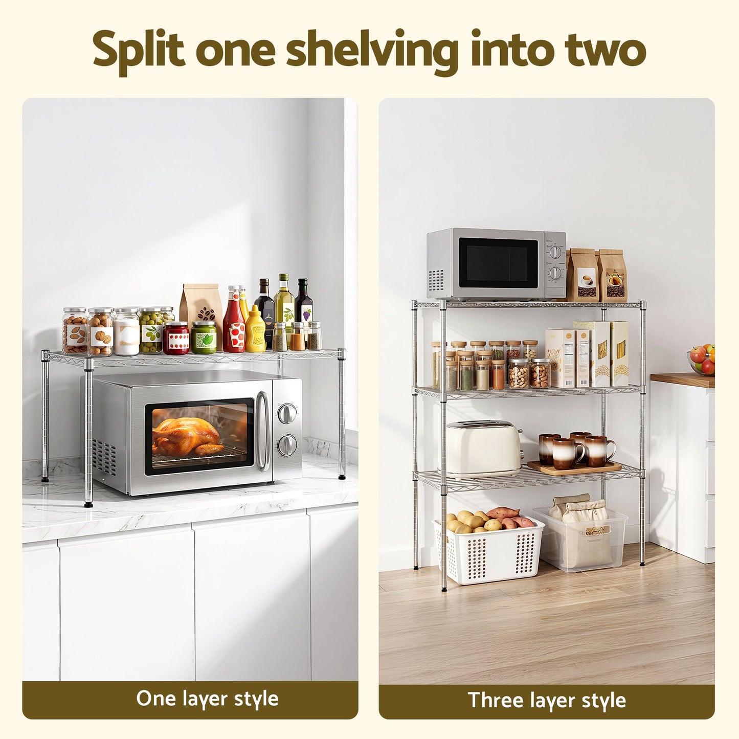 Artiss 5 Tier Kitchen Storage Rack - 90cm