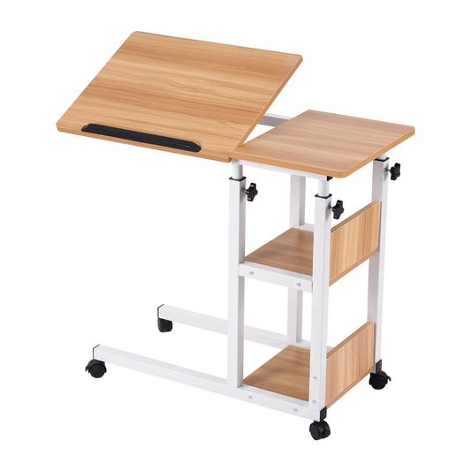 Artiss Adjustable Laptop Desk with Wheels - Oak