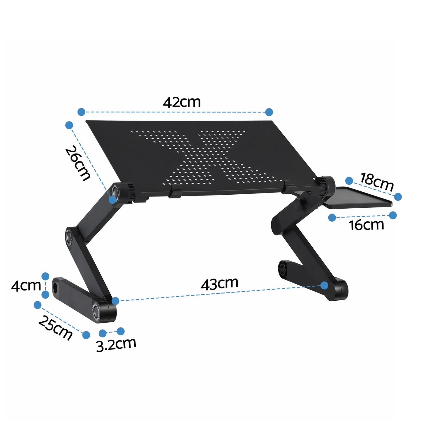Artiss Foldable Aluminium Laptop Stand - Black
