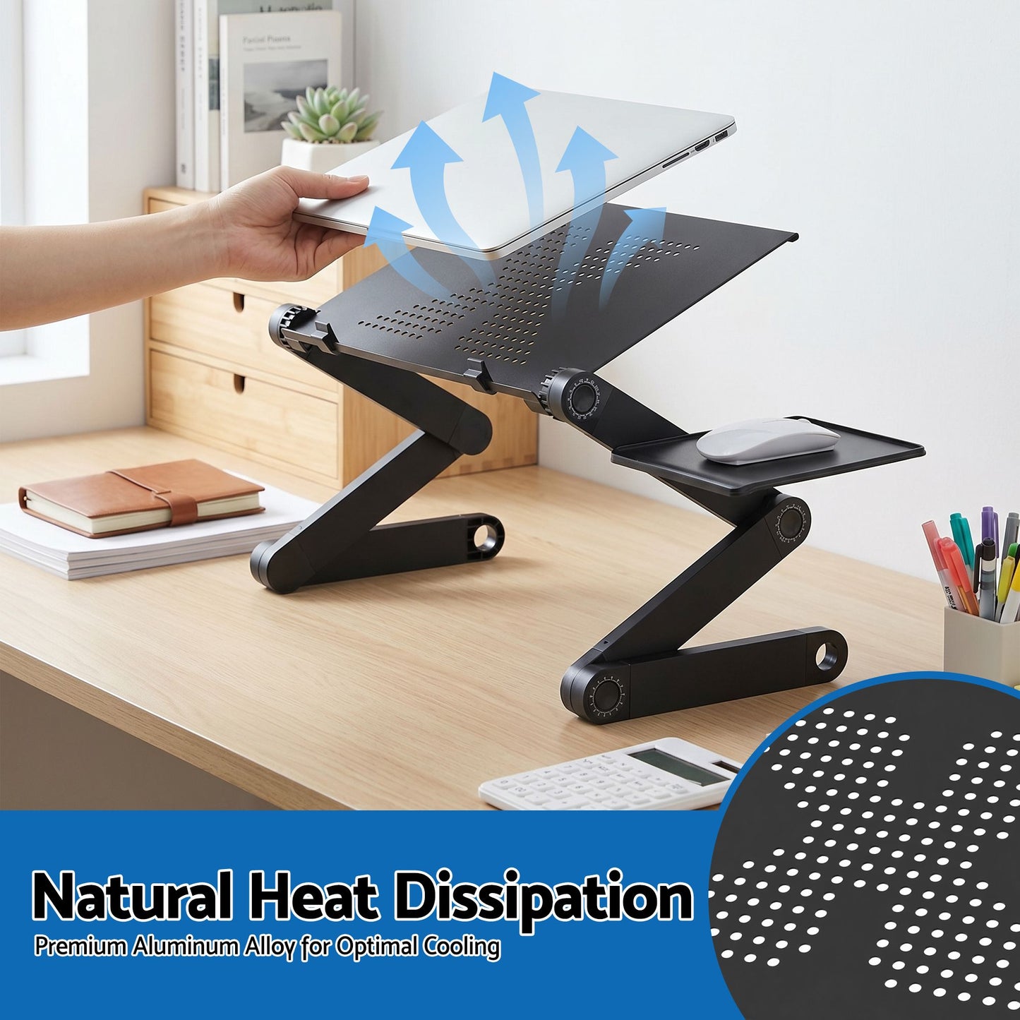 Artiss Foldable Aluminium Laptop Stand - Black