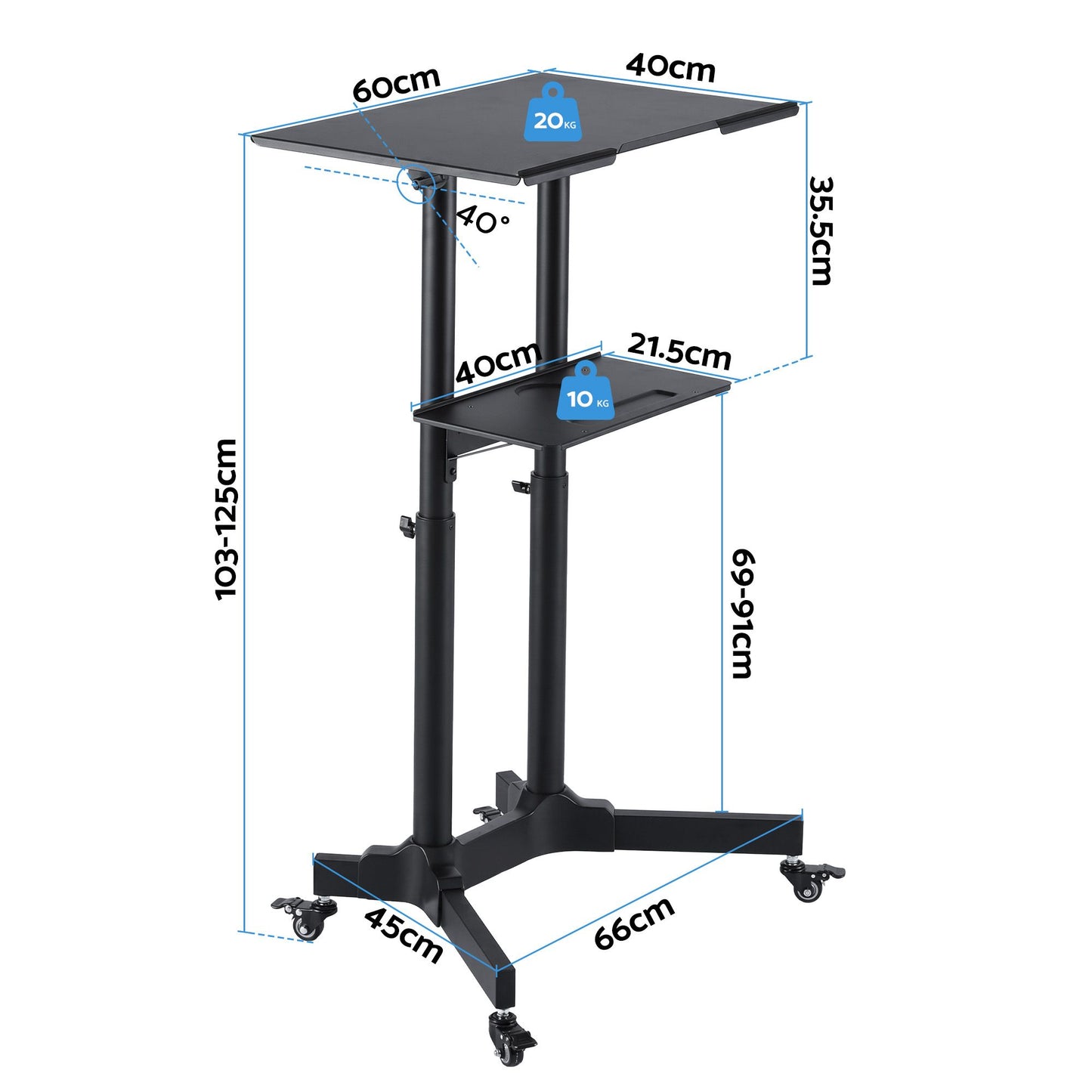 Artiss Mobile Lectern Stand - Black