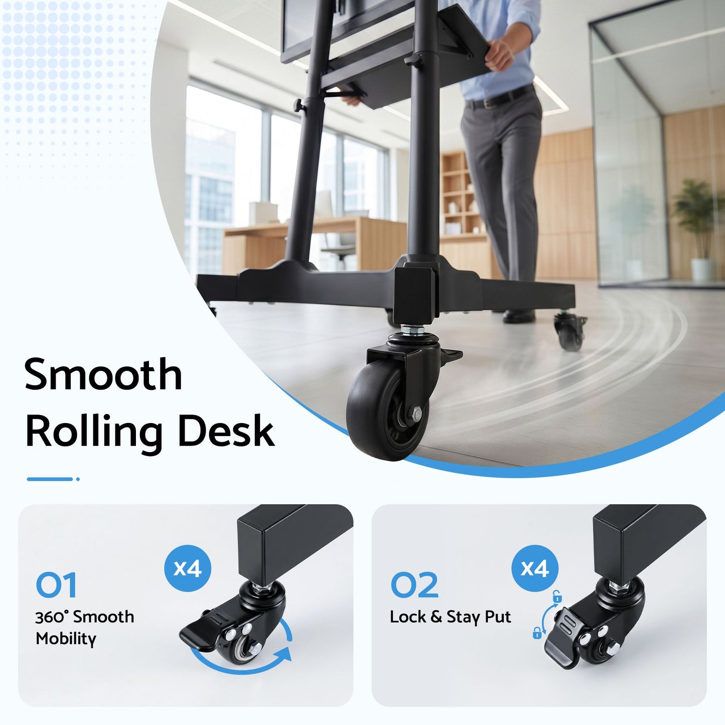 Artiss Mobile Lectern Stand - Black