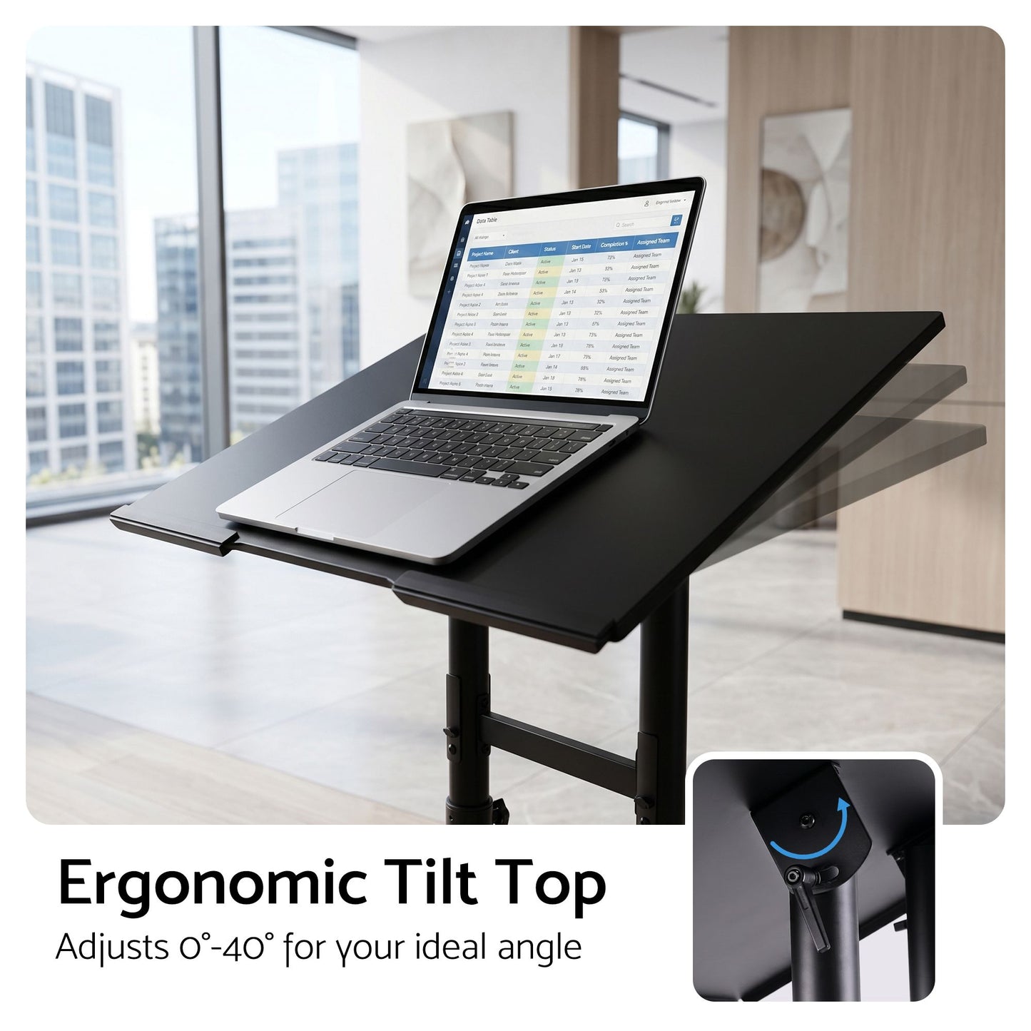 Artiss Mobile Lectern Stand - Black