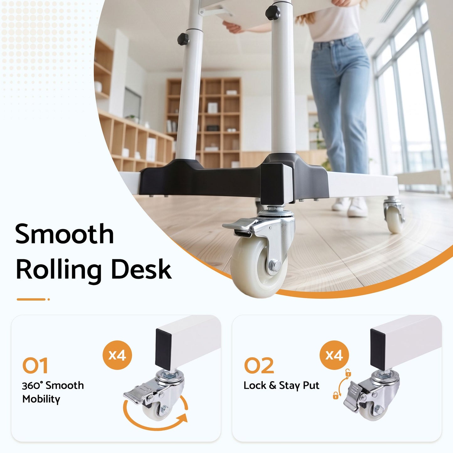 Artiss Mobile Lectern Stand - White