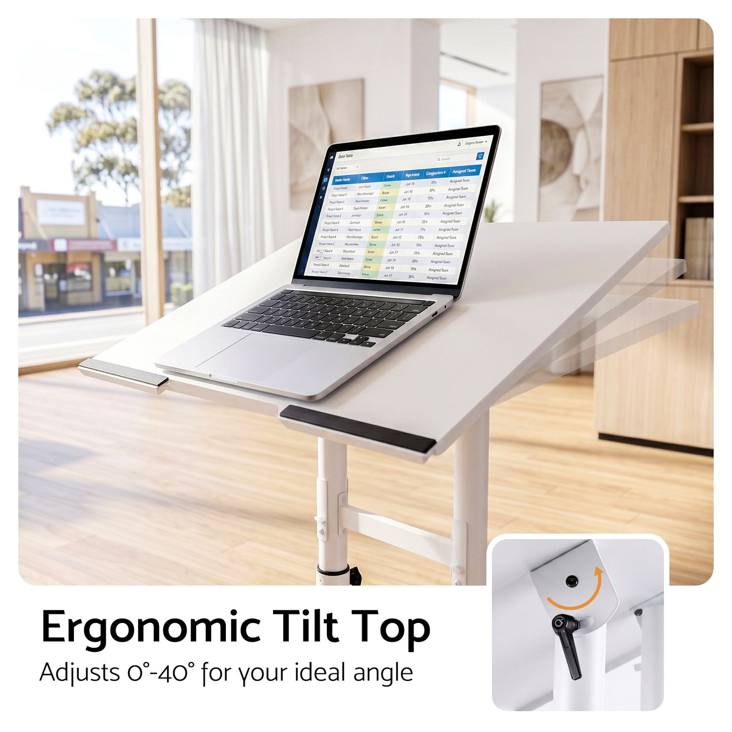 Artiss Mobile Lectern Stand - White