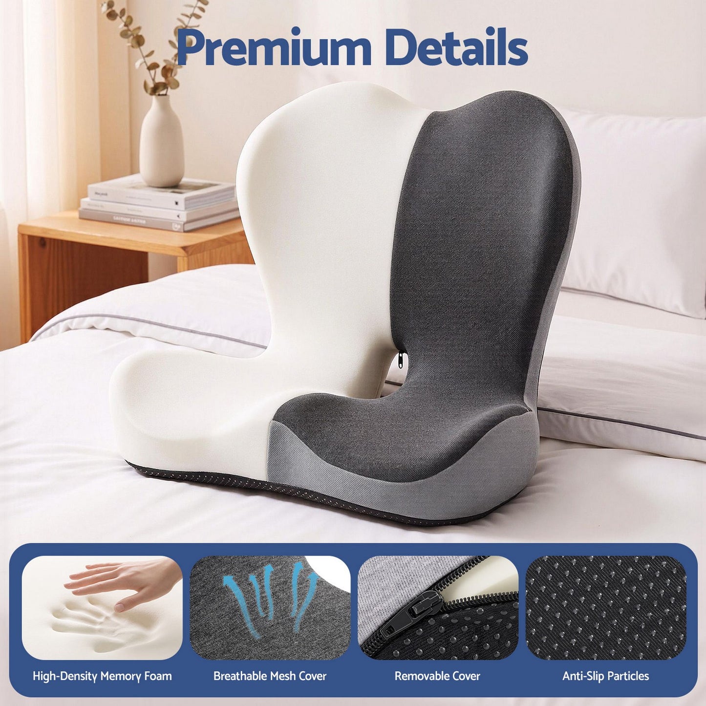 Artiss Lumbar Seat Cushion - Grey