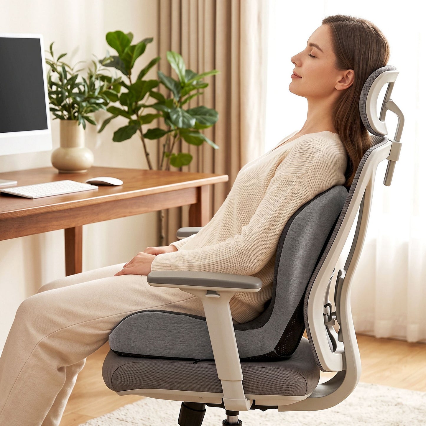 Artiss Lumbar Seat Cushion - Grey