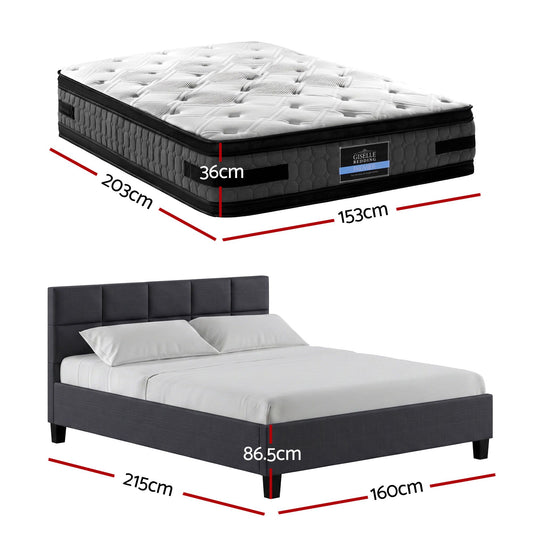 Giselle Queen Mattress & Artiss Bed Frame Bundle