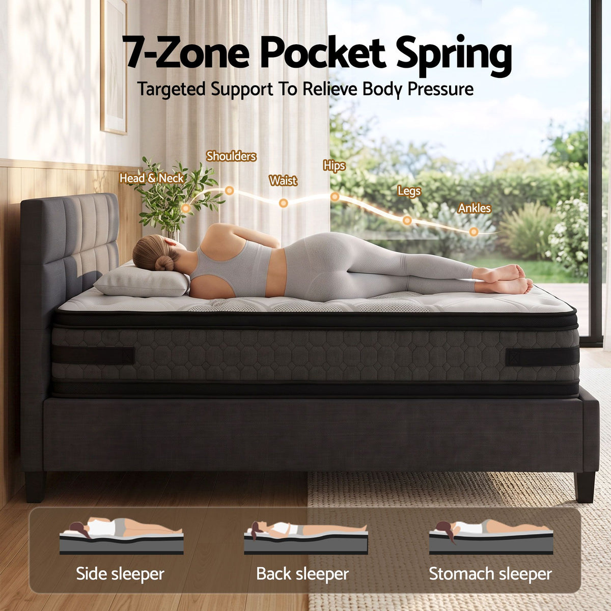 Giselle Queen Mattress & Artiss Bed Frame Bundle