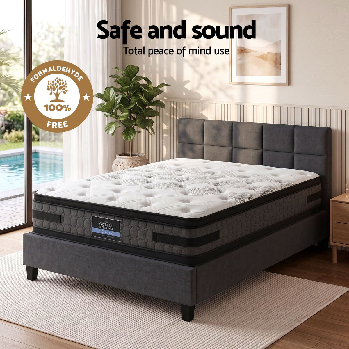 Giselle Queen Mattress & Artiss Bed Frame Bundle